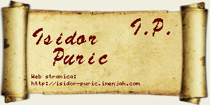 Isidor Purić vizit kartica